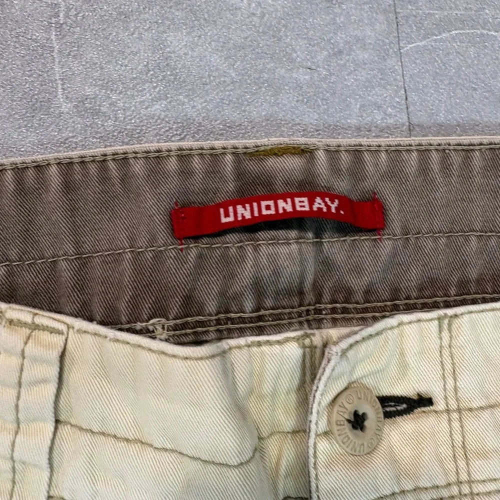 Unionbay Mens Cargo Pants 34x30 Khaki Tan Wide Leg Utility Y2K Cotton Twill 3084